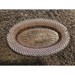 Depression Glass MISS AMERICA PINK Oval PLATTER or Trinket TRAY  10" 30s Vintage